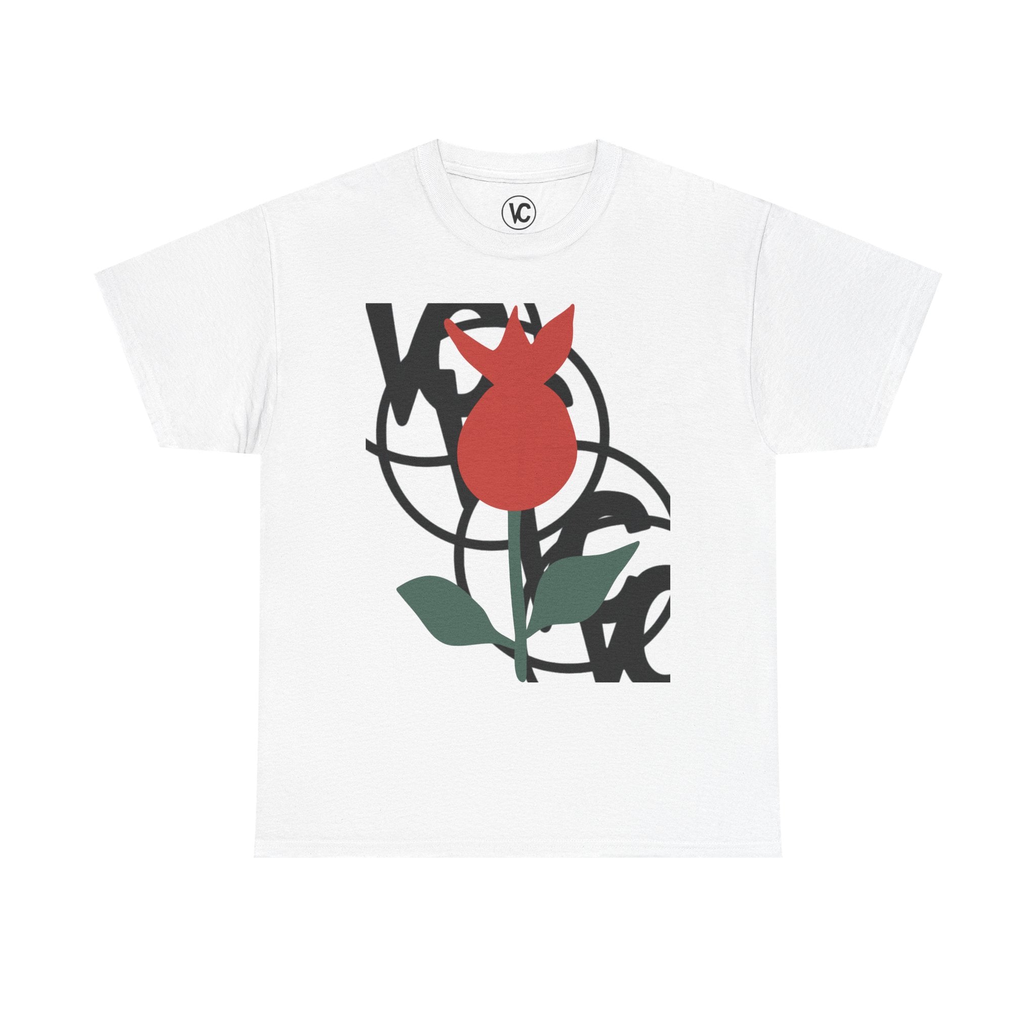 Art Tee, Casual Flower Graphic Shirt, Unisex Cotton T-Shirt, Unique Floral Design, Vintage Aesthetic Top